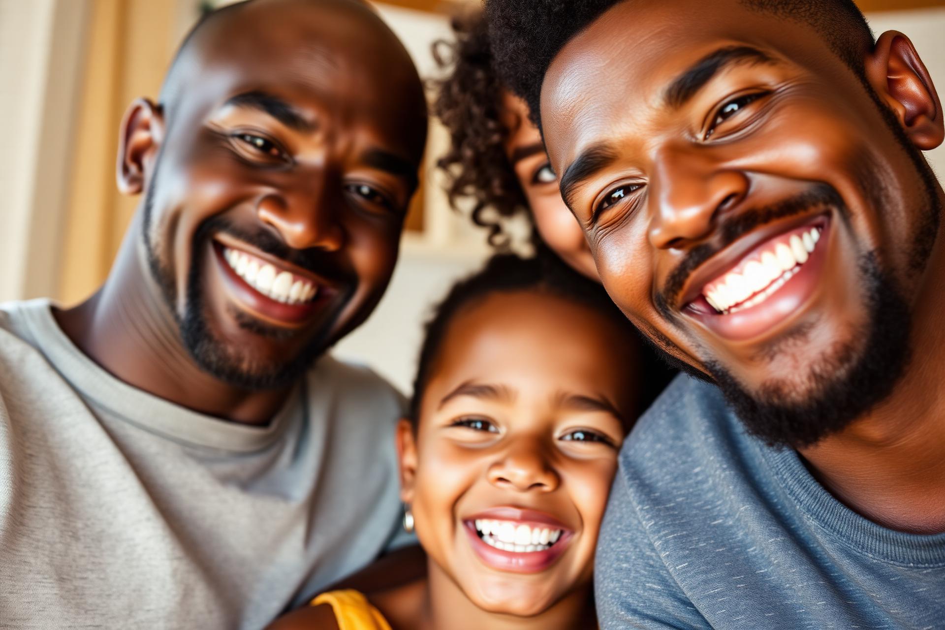 Happy family smiling - lowest price dental care